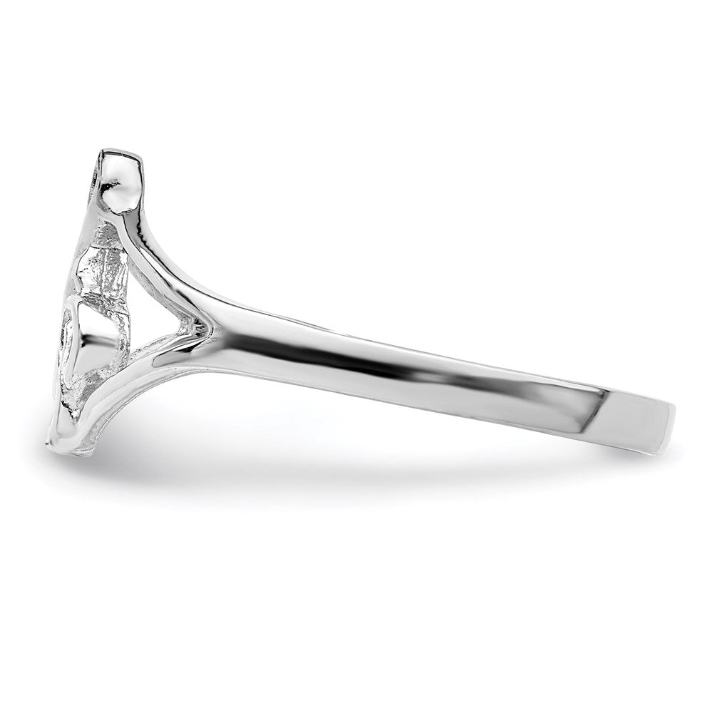 Sterlingsilber Rhodiniert Poliert Musik Note Ring