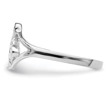 Sterlingsilber Rhodiniert Poliert Musik Note Ring
