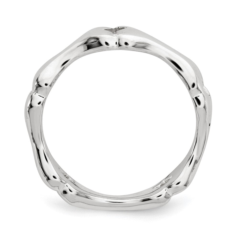Sterlingsilber Poliert Bone Ring (size 8 Nur)