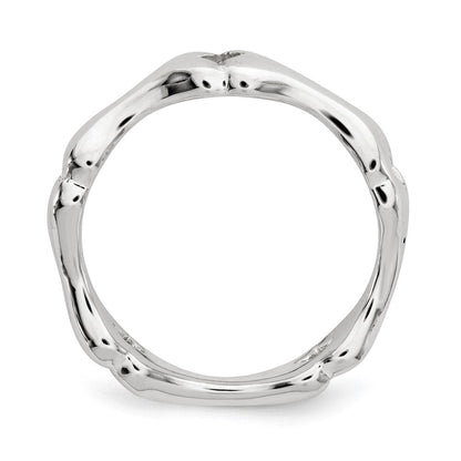 Sterlingsilber Poliert Bone Ring (size 8 Nur)