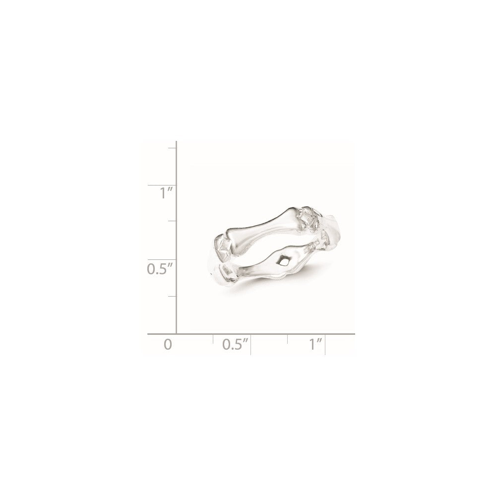 Sterlingsilber Poliert Bone Ring (size 8 Nur)