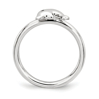 Sterlingsilber Zirkonia Delfin Ring