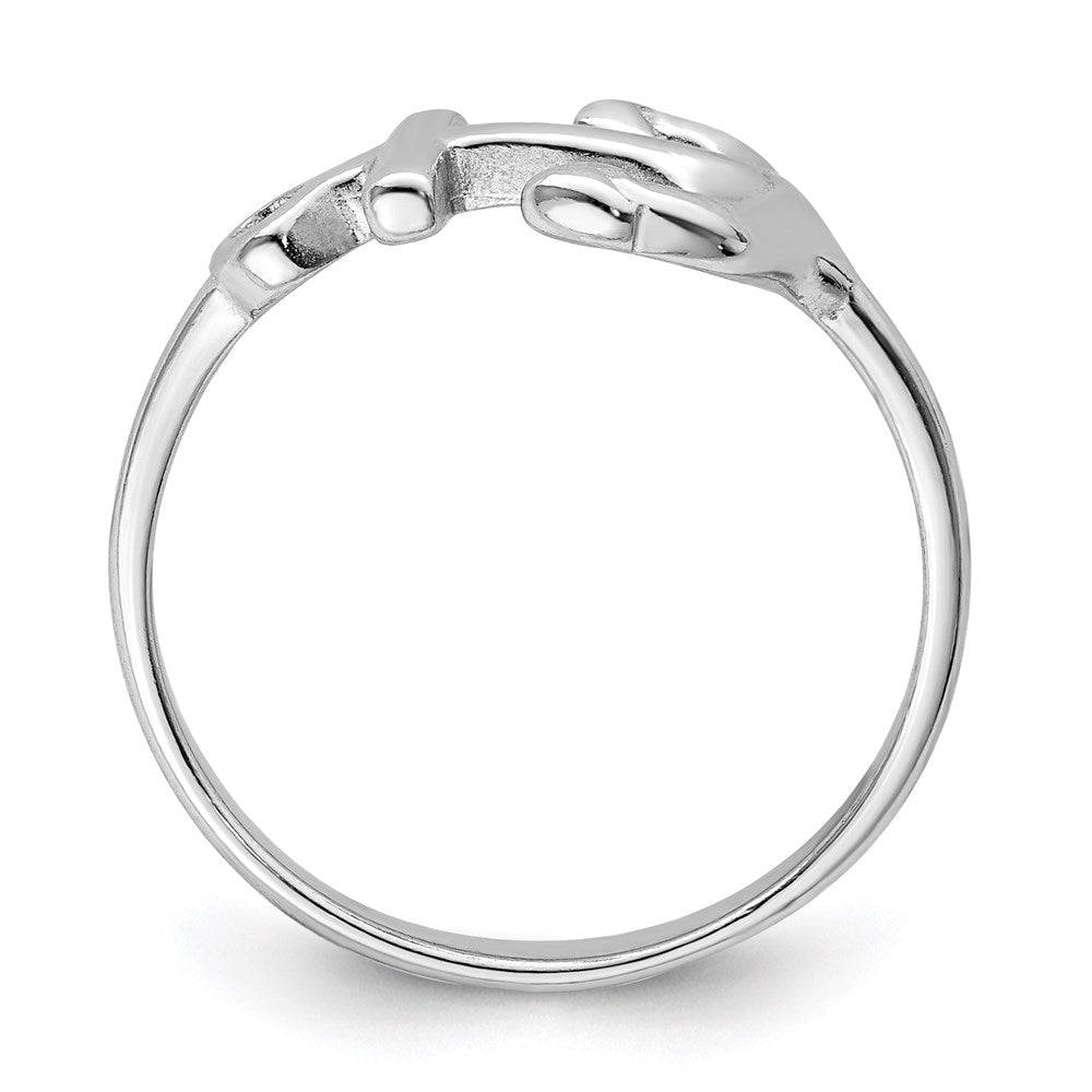 Sterlingsilber Rhodiniert Poliert Anker Ring