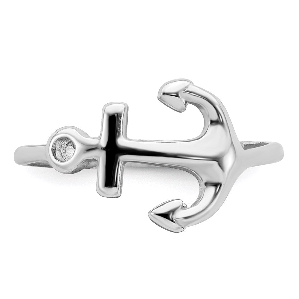 Sterlingsilber Rhodiniert Poliert Anker Ring