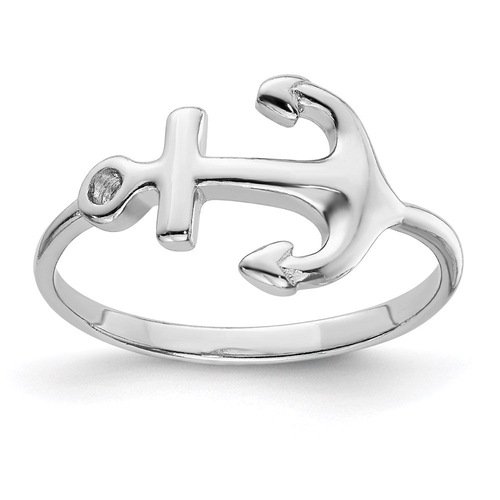 Sterlingsilber Rhodiniert Poliert Anker Ring