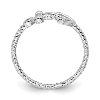 Sterlingsilber Rhodiniert Poliert Anker Ring