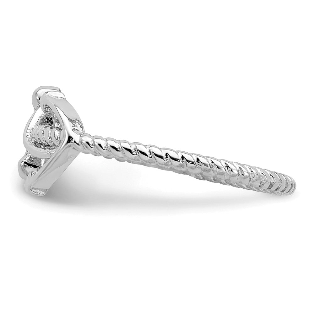 Sterlingsilber Rhodiniert Poliert Anker Ring