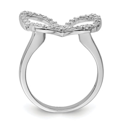 Sterlingsilber Rhodiniert Zirkonia Schmetterling Ring