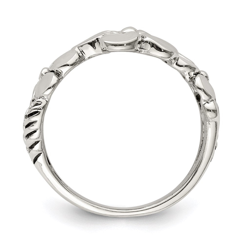 Sterlingsilber Poliert/antiqued Blume Ring