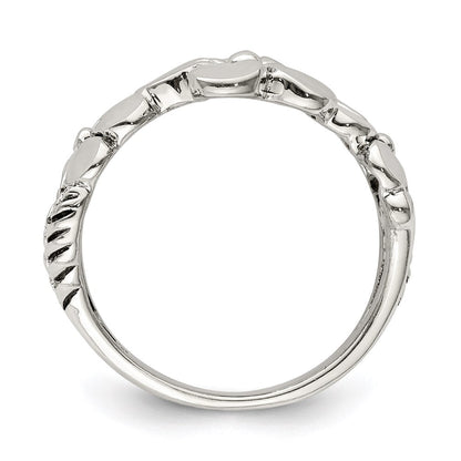 Sterlingsilber Poliert/antiqued Blume Ring