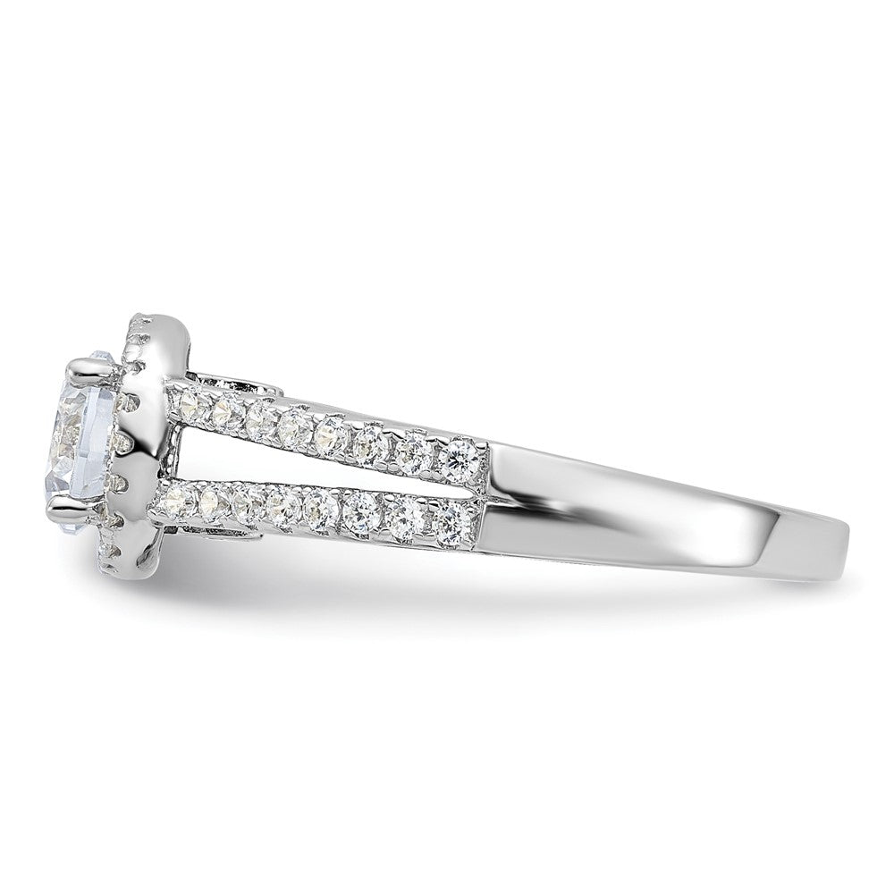 Sterlingsilber Rhodiniert & Zirkonia Ring