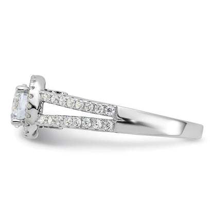 Sterlingsilber Rhodiniert & Zirkonia Ring