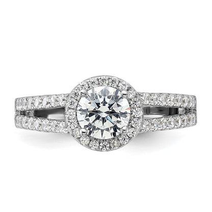 Sterlingsilber Rhodiniert & Zirkonia Ring