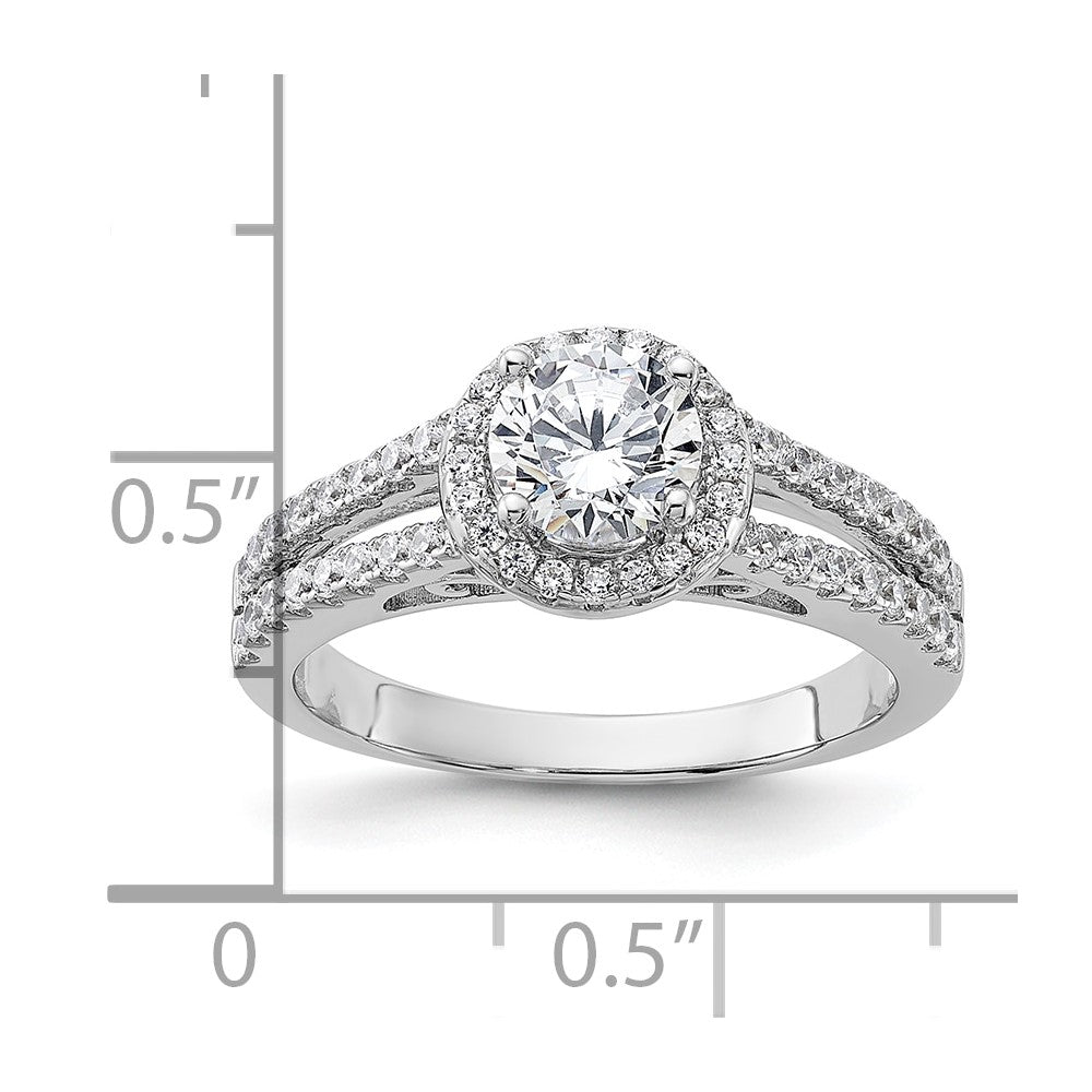 Sterlingsilber Rhodiniert & Zirkonia Ring