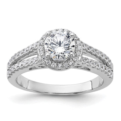 Sterlingsilber Rhodiniert & Zirkonia Ring