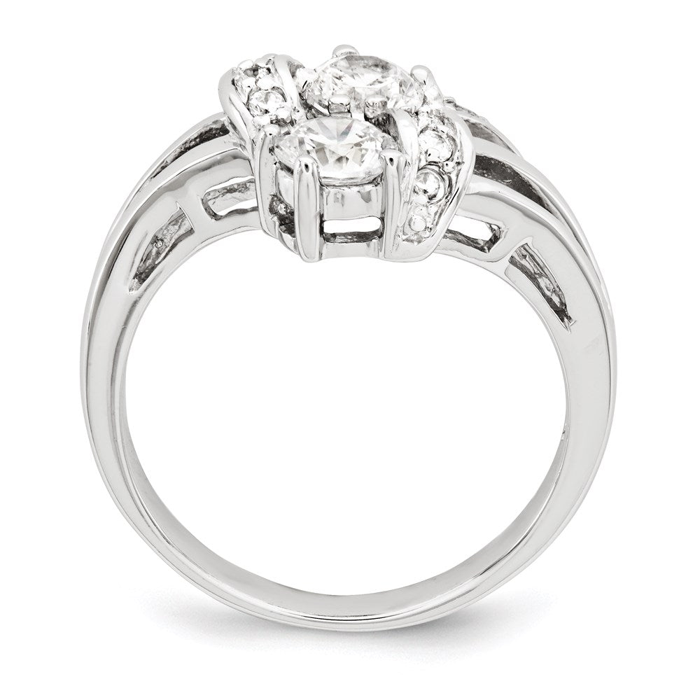 Sterlingsilber Poliert Rhodium Beschichtung Zirkonia Ring (size 7 Nur)