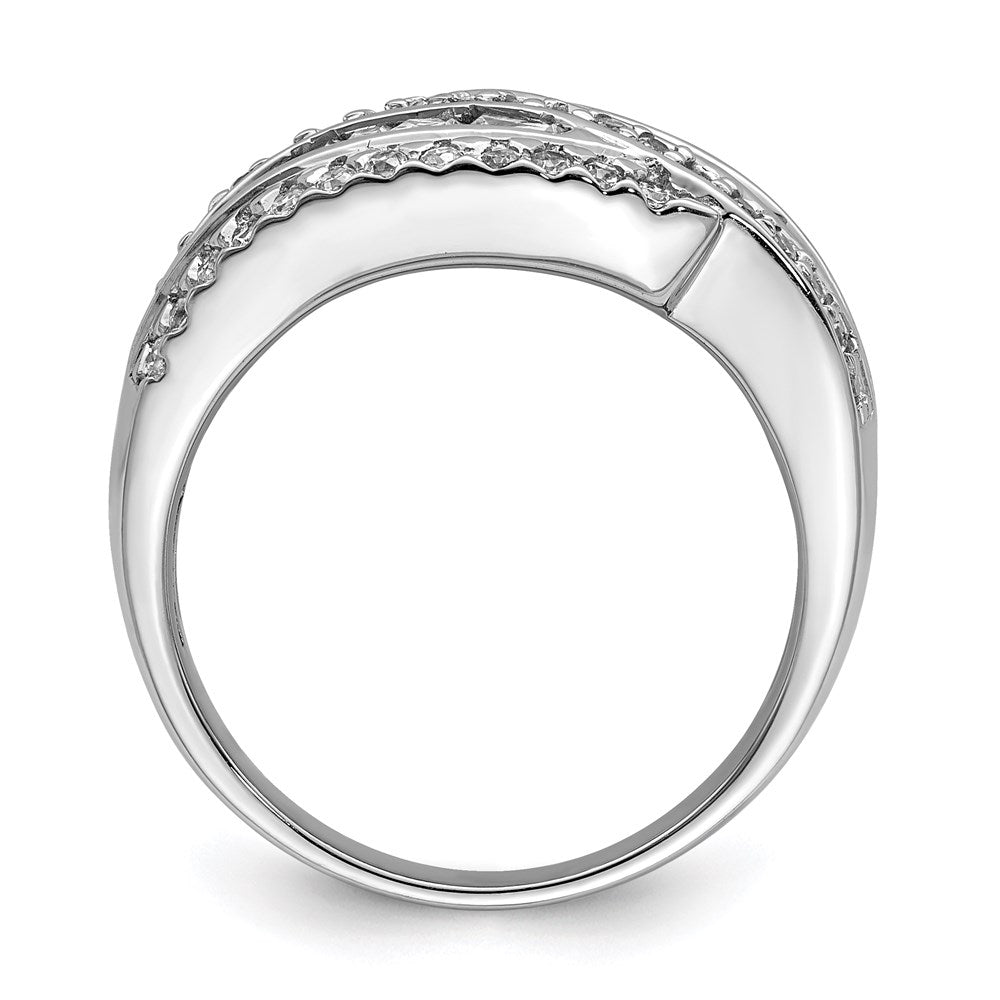 Sterlingsilber Rhodiniert Zirkonia Ring (size 6 Nur)