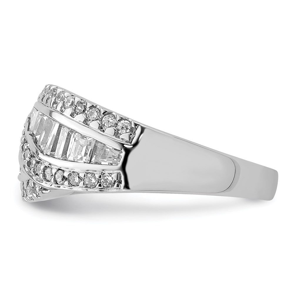 Sterlingsilber Rhodiniert Zirkonia Ring (size 6 Nur)