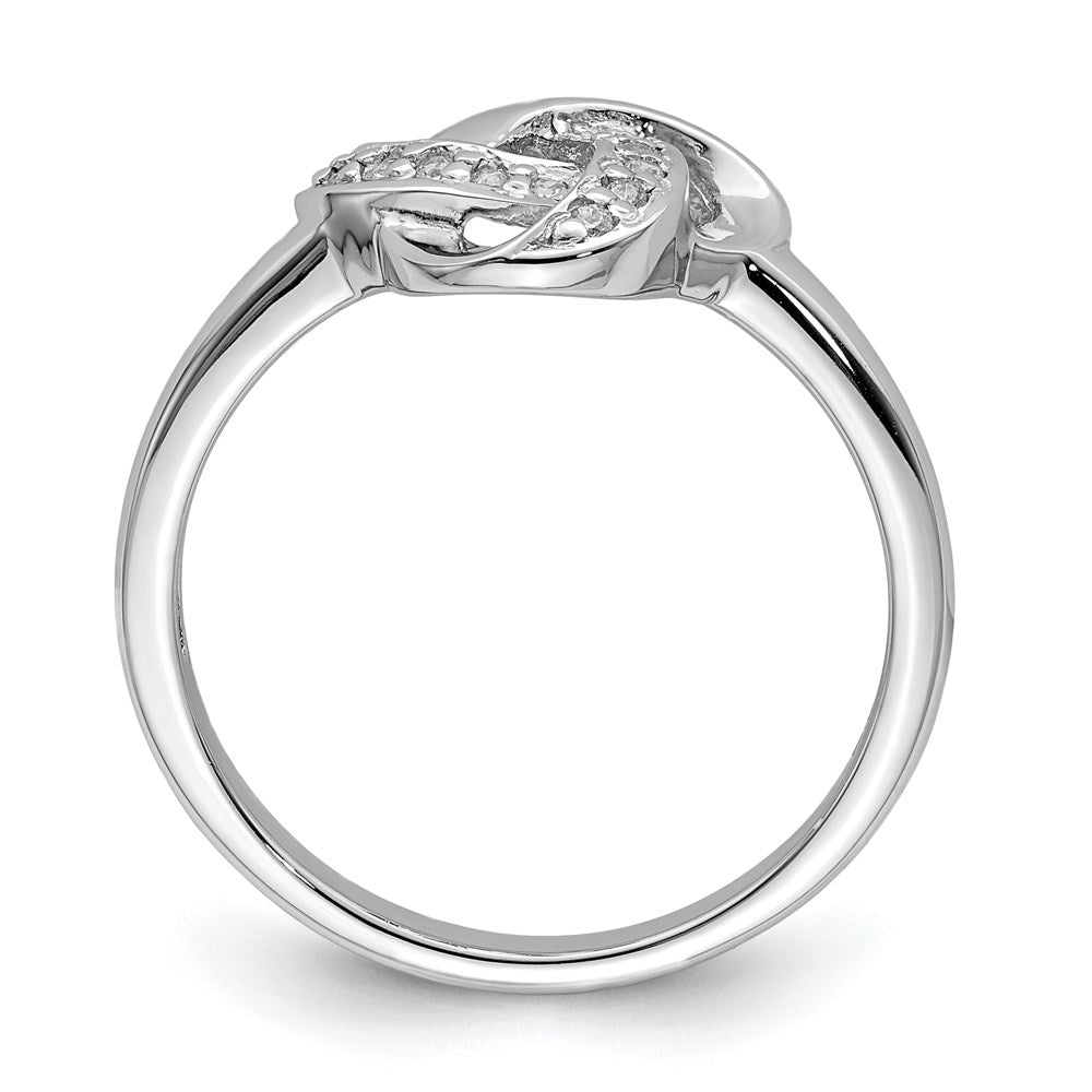 Sterlingsilber Rhodiniert Zirkonia Knoten Ring
