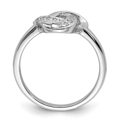 Sterlingsilber Rhodiniert Zirkonia Knoten Ring