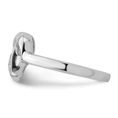 Sterlingsilber Rhodiniert Zirkonia Knoten Ring