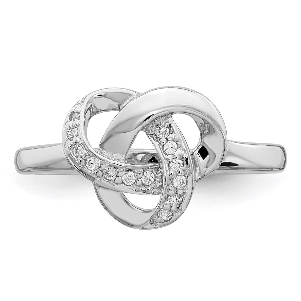 Sterlingsilber Rhodiniert Zirkonia Knoten Ring