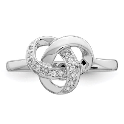 Sterlingsilber Rhodiniert Zirkonia Knoten Ring