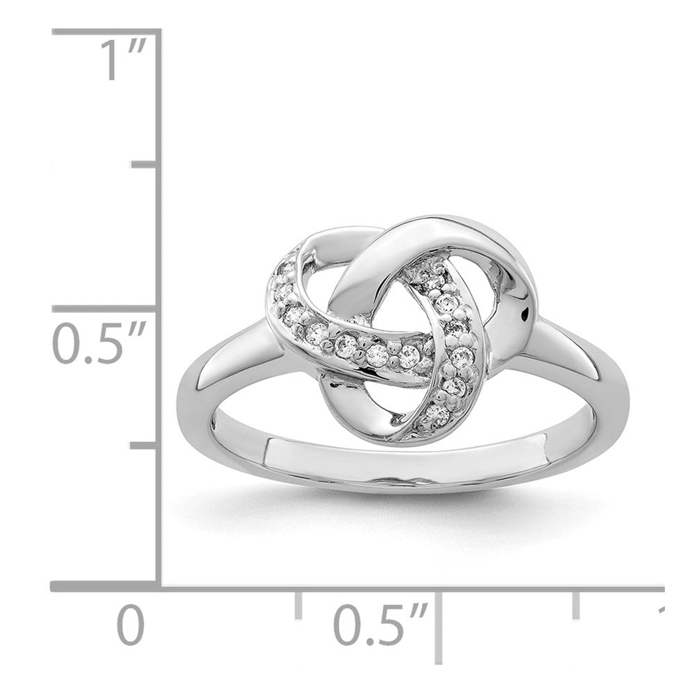 Sterlingsilber Rhodiniert Zirkonia Knoten Ring