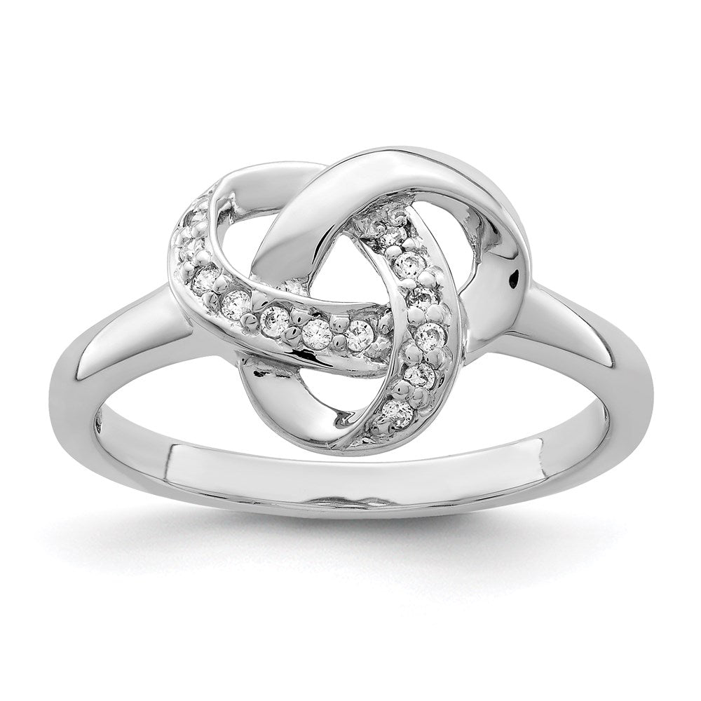 Sterlingsilber Rhodiniert Zirkonia Knoten Ring