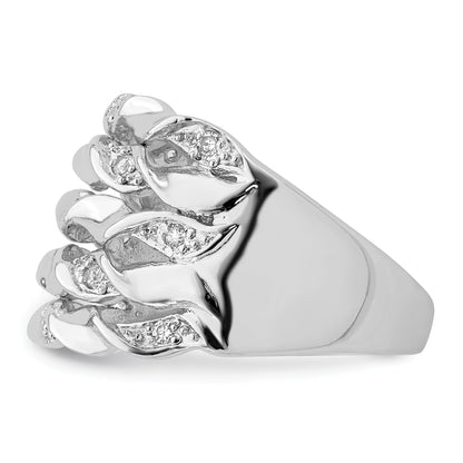 Sterlingsilber Rhodiniert Zirkonia Ring