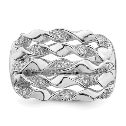 Sterlingsilber Rhodiniert Zirkonia Ring