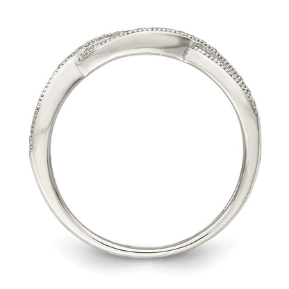 Sterlingsilber Rhodiniert Zirkonia Ring