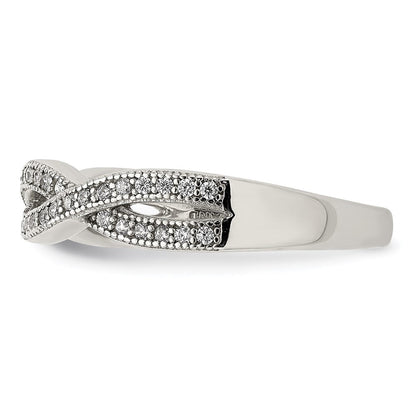 Sterlingsilber Rhodiniert Zirkonia Ring