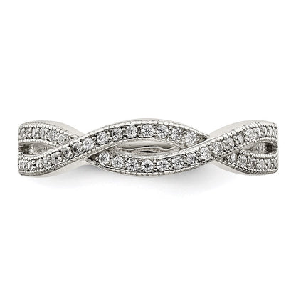 Sterlingsilber Rhodiniert Zirkonia Ring