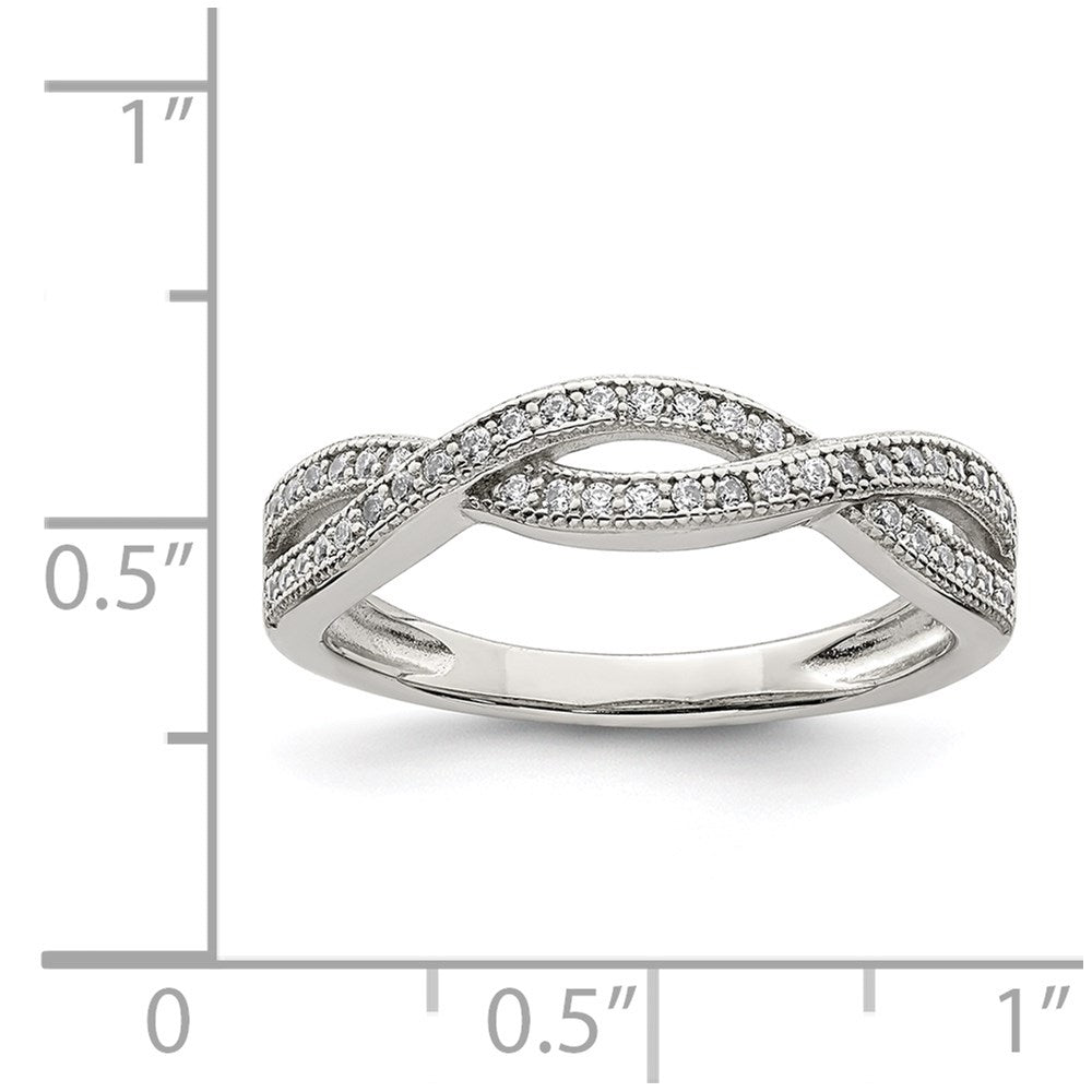 Sterlingsilber Rhodiniert Zirkonia Ring