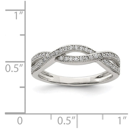 Sterlingsilber Rhodiniert Zirkonia Ring