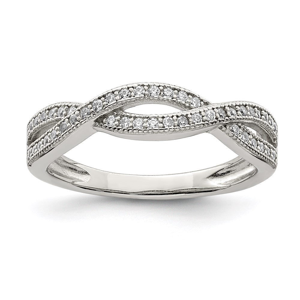 Sterlingsilber Rhodiniert Zirkonia Ring