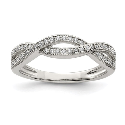 Sterlingsilber Rhodiniert Zirkonia Ring