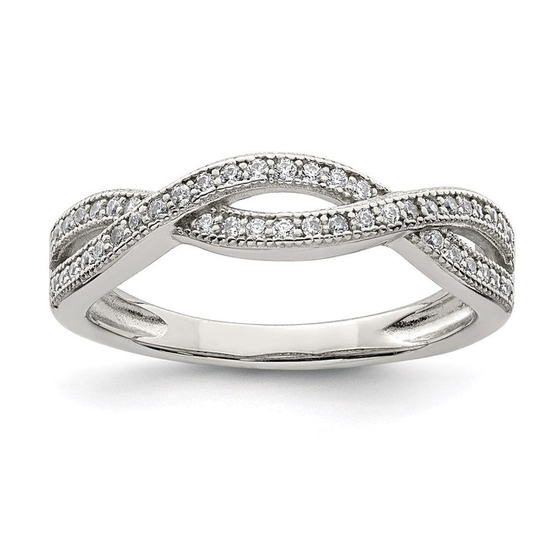 Sterlingsilber Rhodiniert Zirkonia Ring