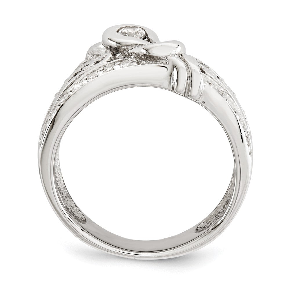 Sterlingsilber Rhodiniert Zirkonia Ring (size 7 Nur)