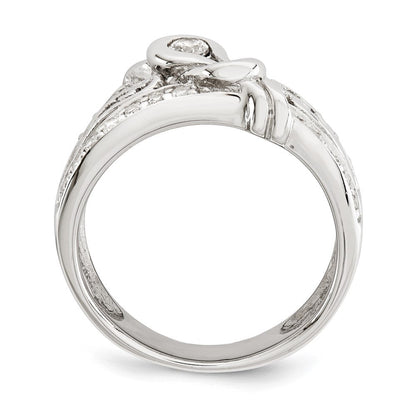 Sterlingsilber Rhodiniert Zirkonia Ring (size 7 Nur)