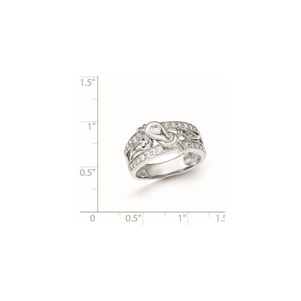 Sterlingsilber Rhodiniert Zirkonia Ring (size 7 Nur)