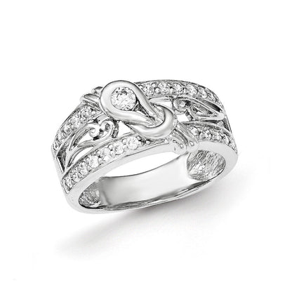 Sterlingsilber Rhodiniert Zirkonia Ring (size 7 Nur)