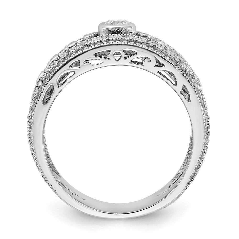 Sterlingsilber Rhodiniert Zirkonia Ring