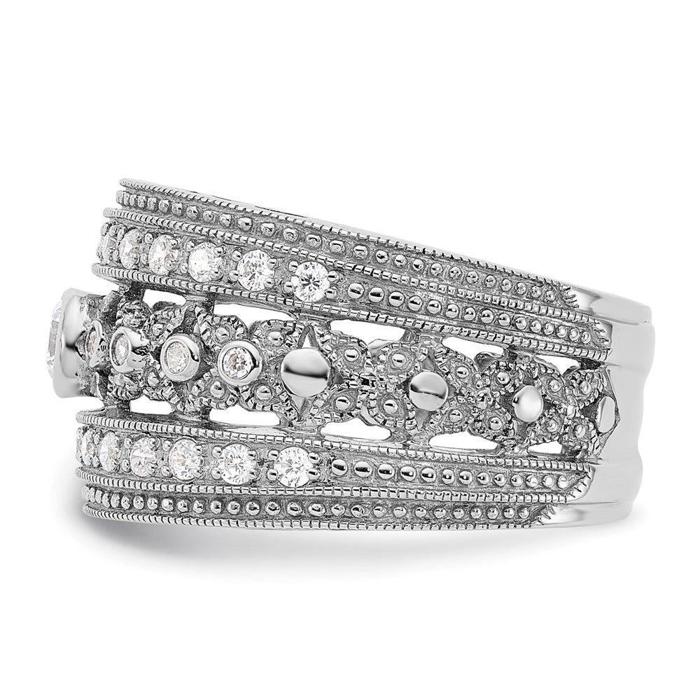 Sterlingsilber Rhodiniert Zirkonia Ring
