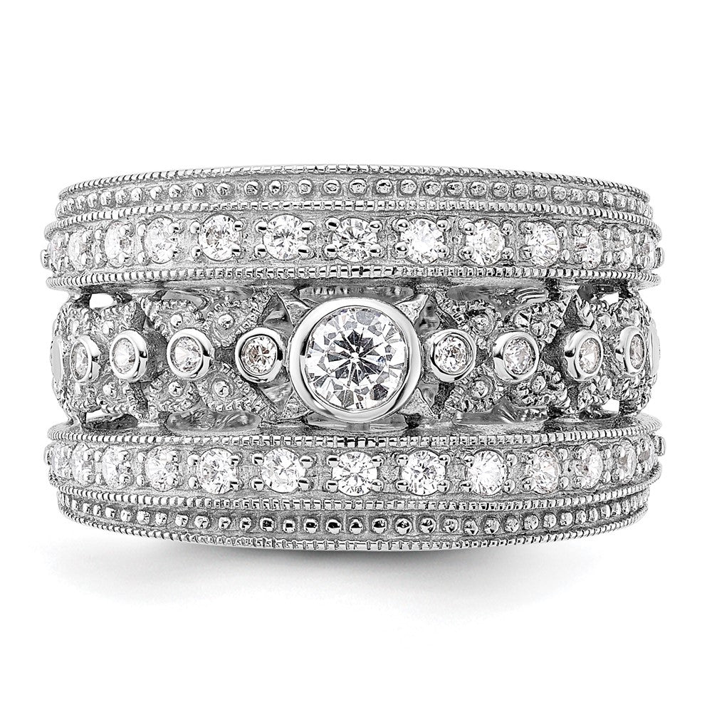 Sterlingsilber Rhodiniert Zirkonia Ring