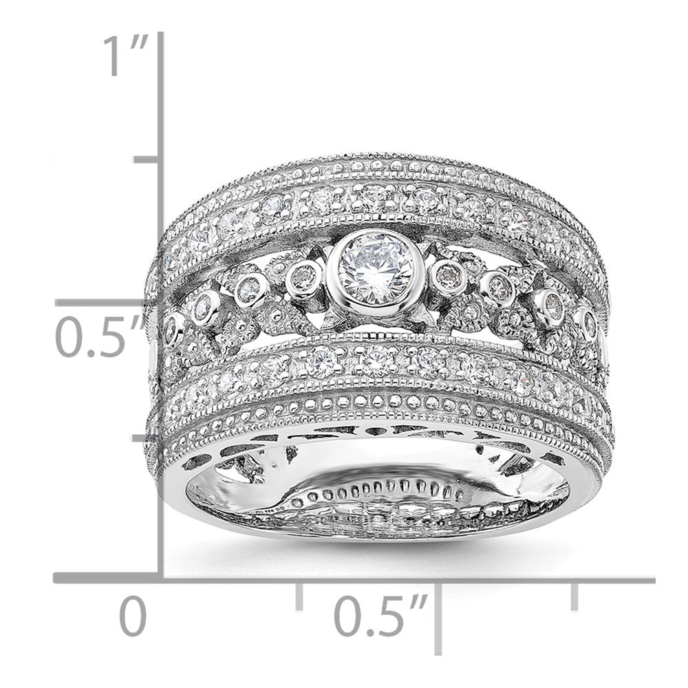 Sterlingsilber Rhodiniert Zirkonia Ring