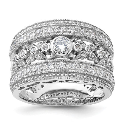 Sterlingsilber Rhodiniert Zirkonia Ring