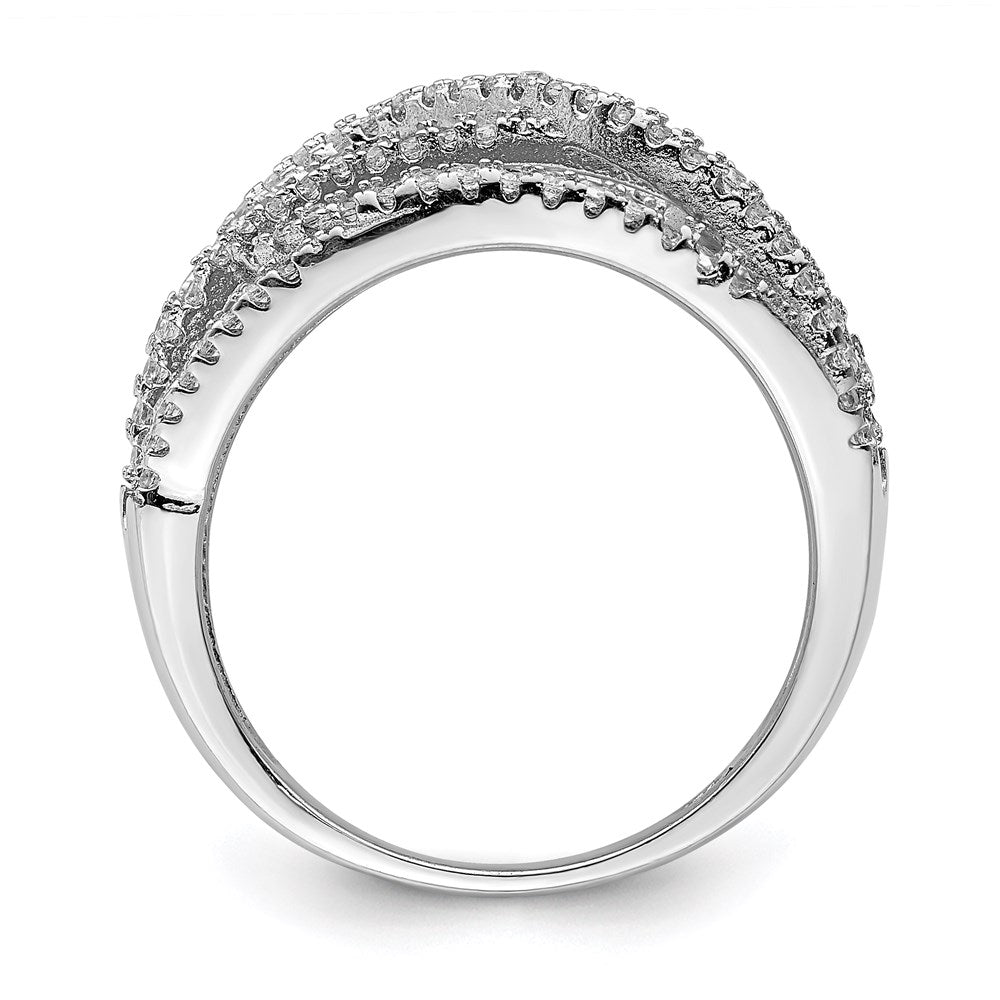 Sterlingsilber Rhodiniert Zirkonia Mikro Pavé‚äö Ring (size 6 Nur)