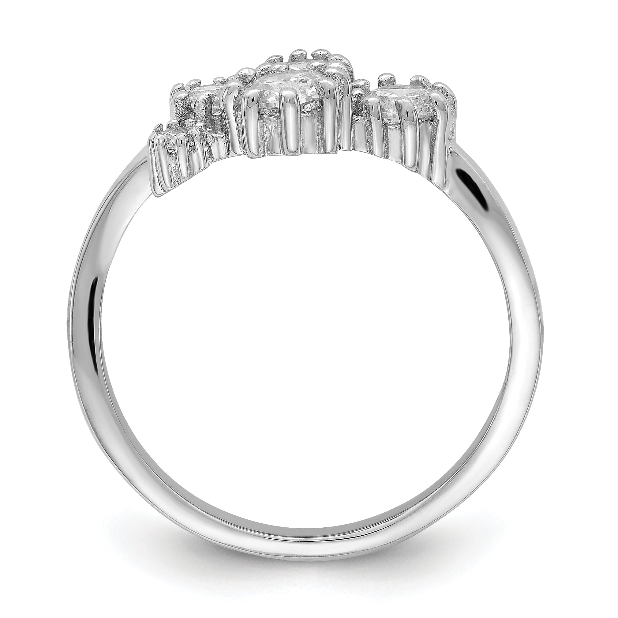 Sterlingsilber Rhodiniert mit Zirkonia Ring